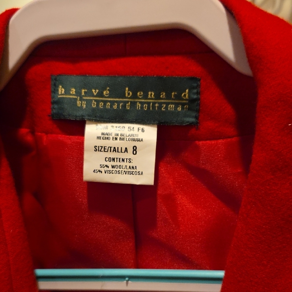 Harve Benard Women's Red 1980s Vintage Blazer - Picture 2 of 4